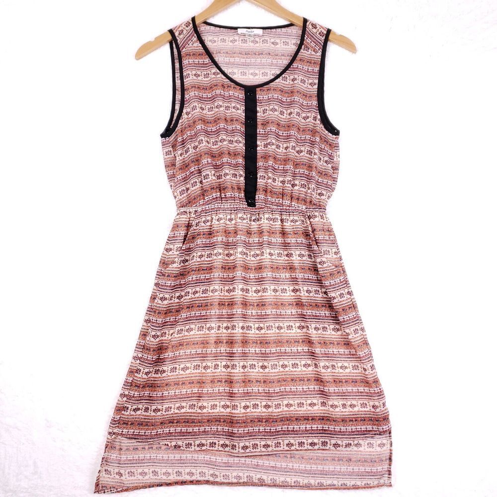 Papaya Boho Midi Dress Womens M Sleeveless Festival Cottagecore‎ Tribal Print